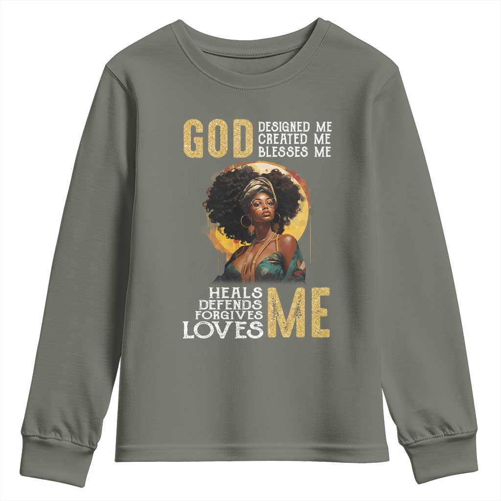 African Women Pride Youth Sweatshirt God Designed Created Blessed Me Black History Month TS09