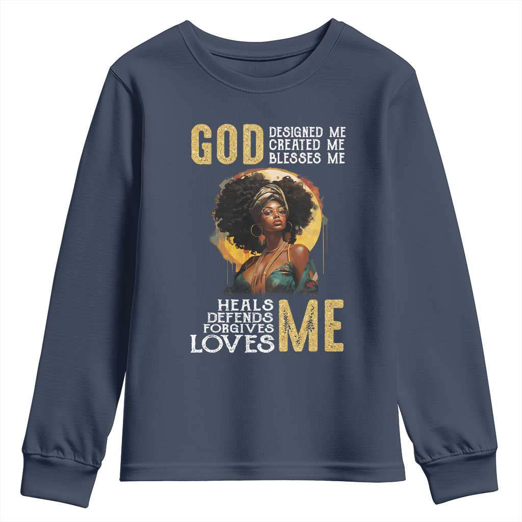 African Women Pride Youth Sweatshirt God Designed Created Blessed Me Black History Month TS09