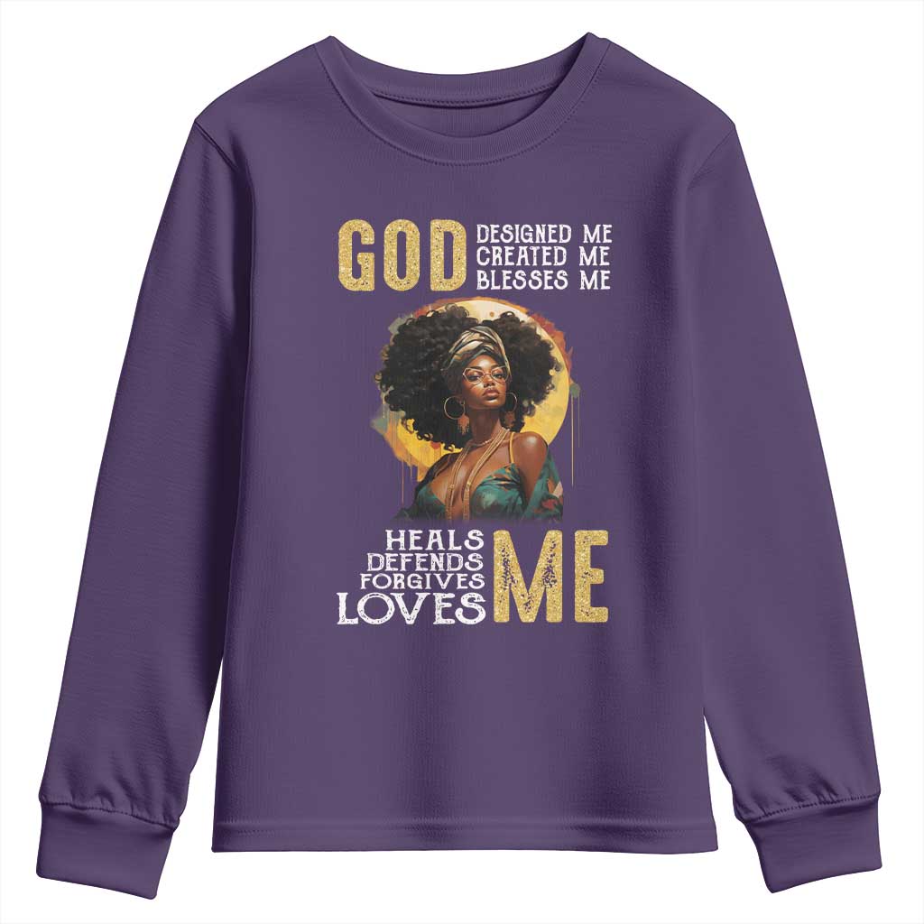 African Women Pride Youth Sweatshirt God Designed Created Blessed Me Black History Month TS09