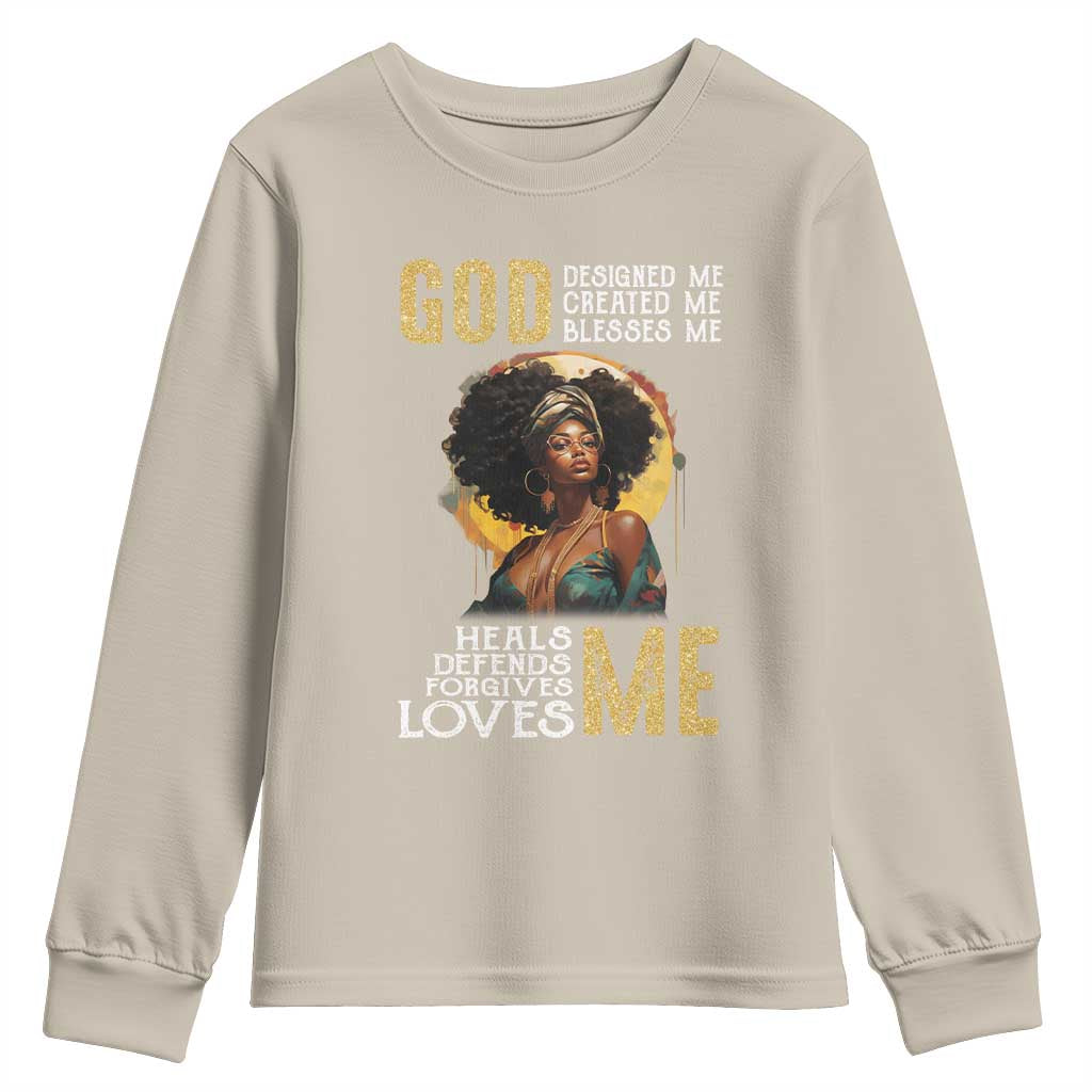 African Women Pride Youth Sweatshirt God Designed Created Blessed Me Black History Month TS09