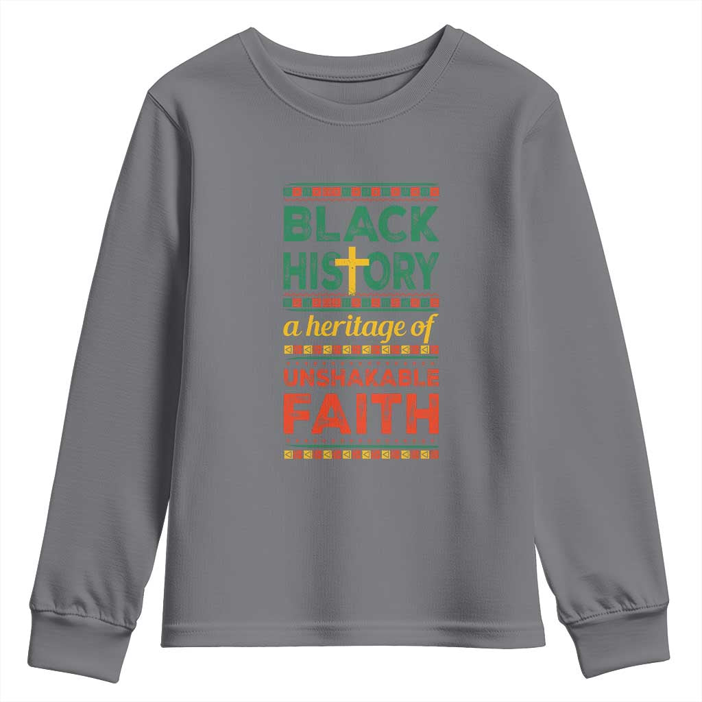 Black History Month Youth Sweatshirt A Heritage Of Unshakeable Faith Christian BLM Melanin Pride TS09