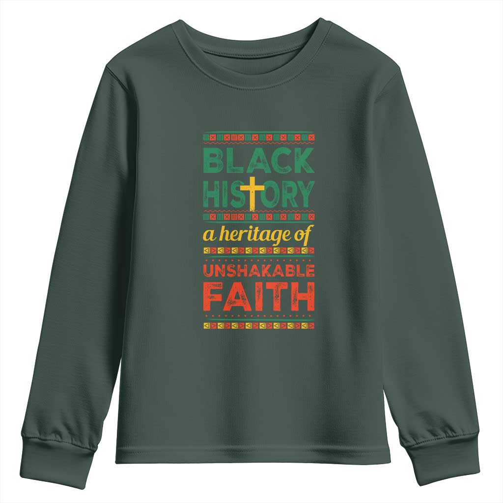 Black History Month Youth Sweatshirt A Heritage Of Unshakeable Faith Christian BLM Melanin Pride TS09