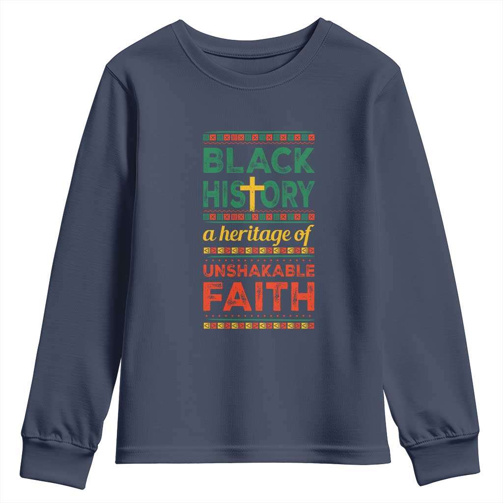 Black History Month Youth Sweatshirt A Heritage Of Unshakeable Faith Christian BLM Melanin Pride TS09