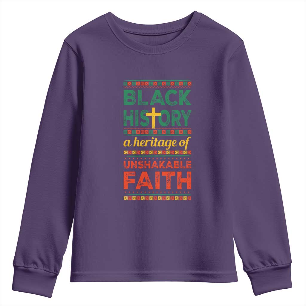 Black History Month Youth Sweatshirt A Heritage Of Unshakeable Faith Christian BLM Melanin Pride TS09