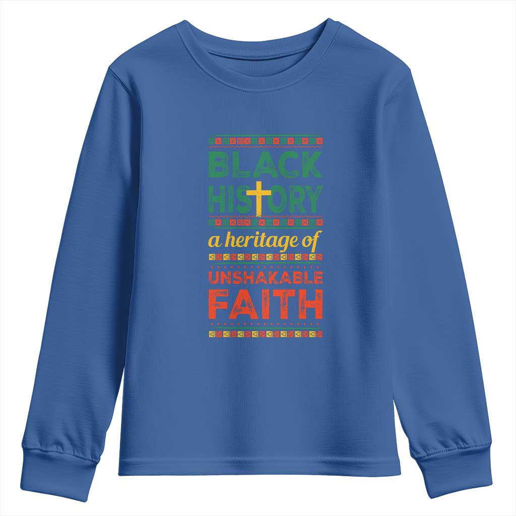 Black History Month Youth Sweatshirt A Heritage Of Unshakeable Faith Christian BLM Melanin Pride TS09