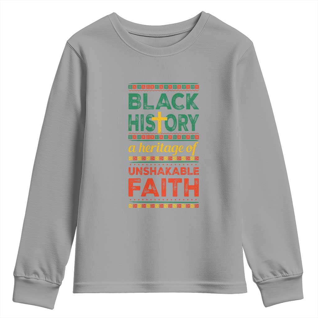 Black History Month Youth Sweatshirt A Heritage Of Unshakeable Faith Christian BLM Melanin Pride TS09