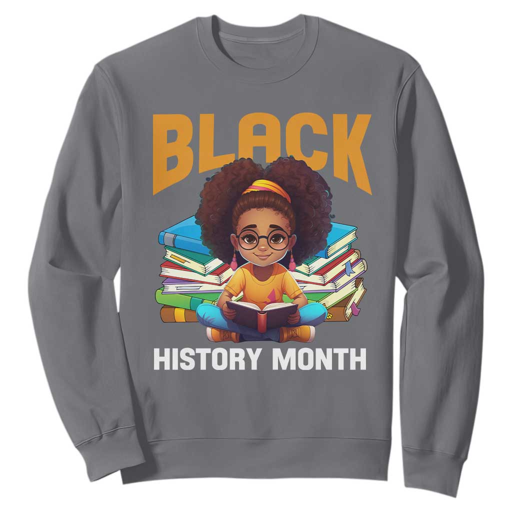 Black History Month Sweatshirt African Girl Reading Book Melanin Pride TS09