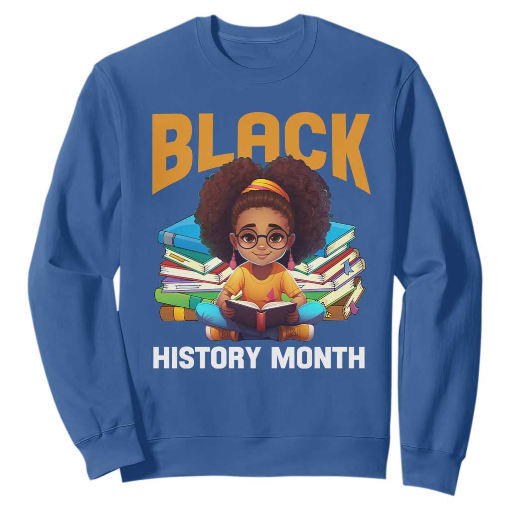 Black History Month Sweatshirt African Girl Reading Book Melanin Pride TS09