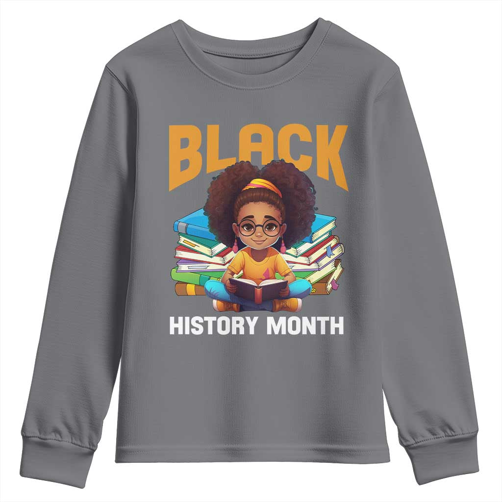 Black History Month Youth Sweatshirt African Girl Reading Book Melanin Pride TS09