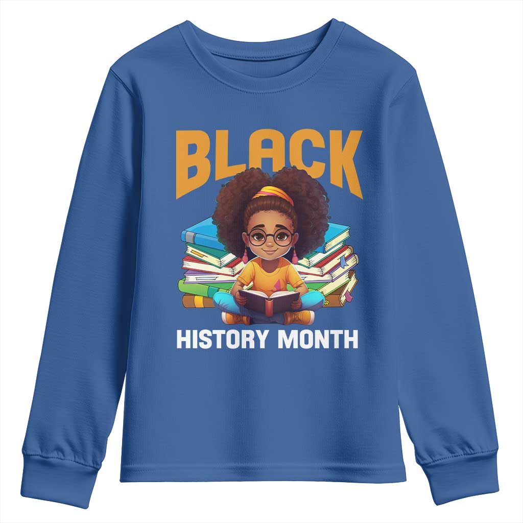 Black History Month Youth Sweatshirt African Girl Reading Book Melanin Pride TS09