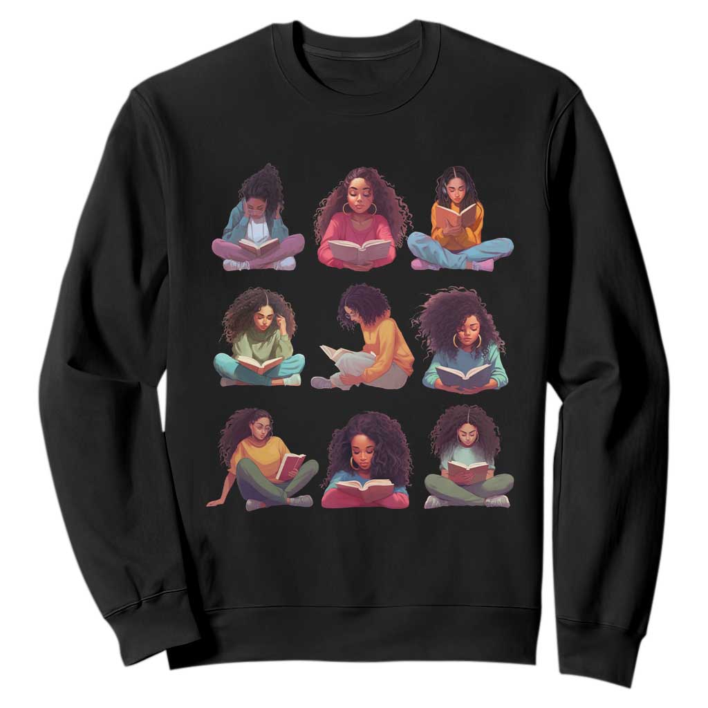 Black History Month Sweatshirt Reading Book African Smart Melanin Women Girls TS09