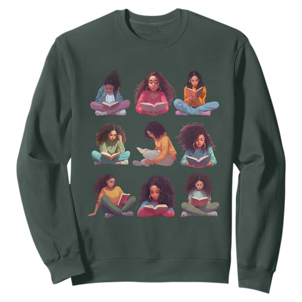 Black History Month Sweatshirt Reading Book African Smart Melanin Women Girls TS09