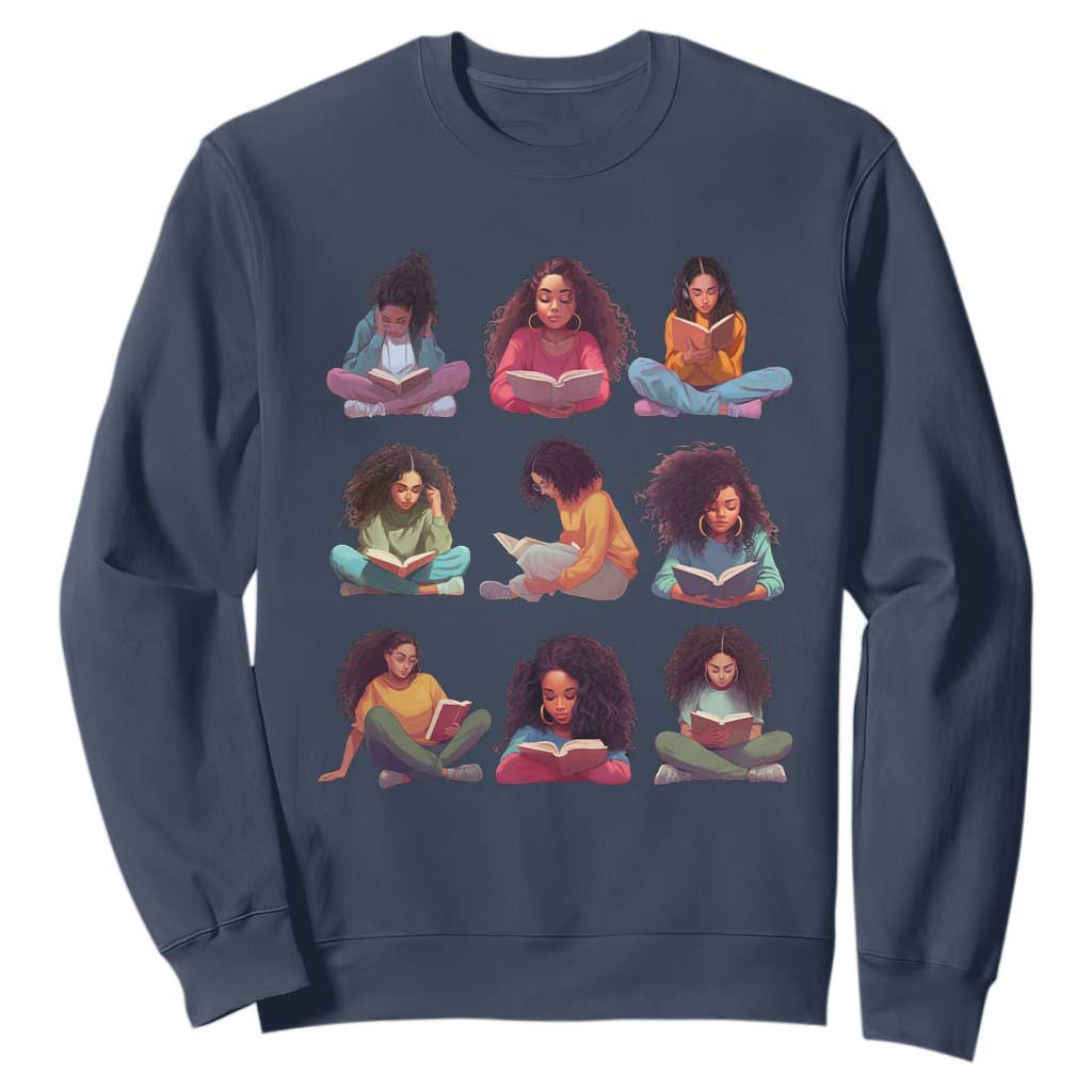Black History Month Sweatshirt Reading Book African Smart Melanin Women Girls TS09