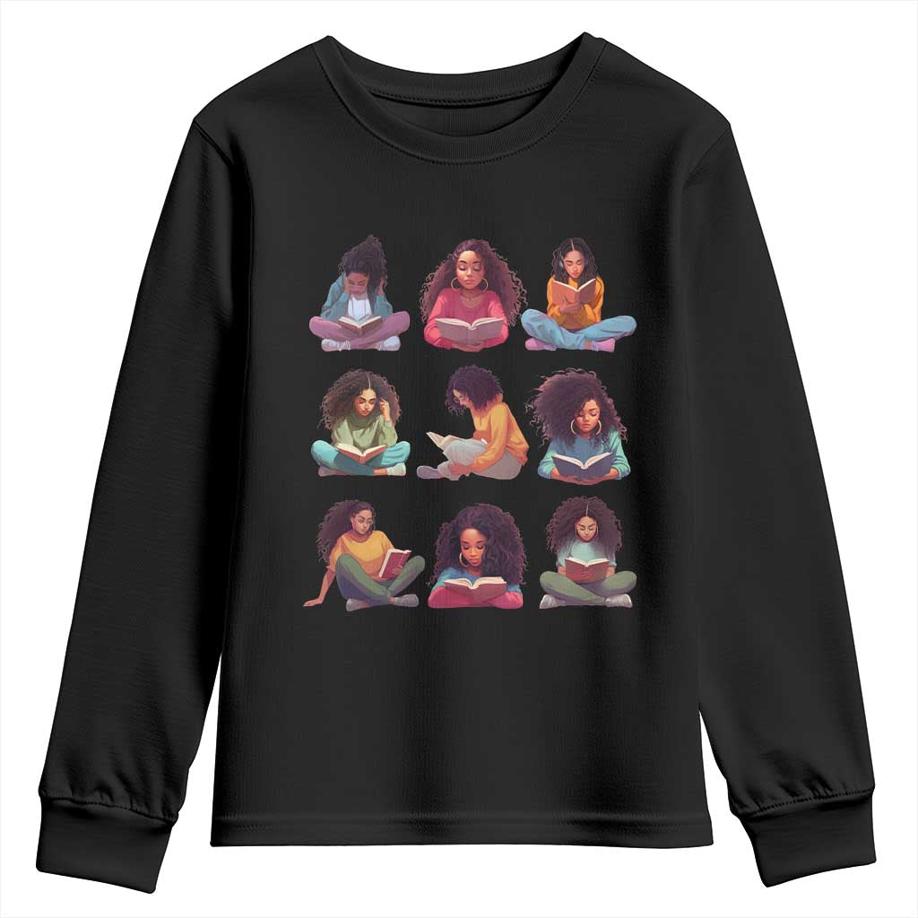 Black History Month Youth Sweatshirt Reading Book African Smart Melanin Women Girls TS09