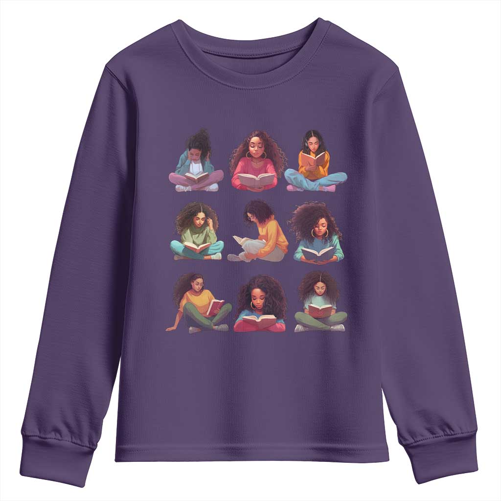 Black History Month Youth Sweatshirt Reading Book African Smart Melanin Women Girls TS09