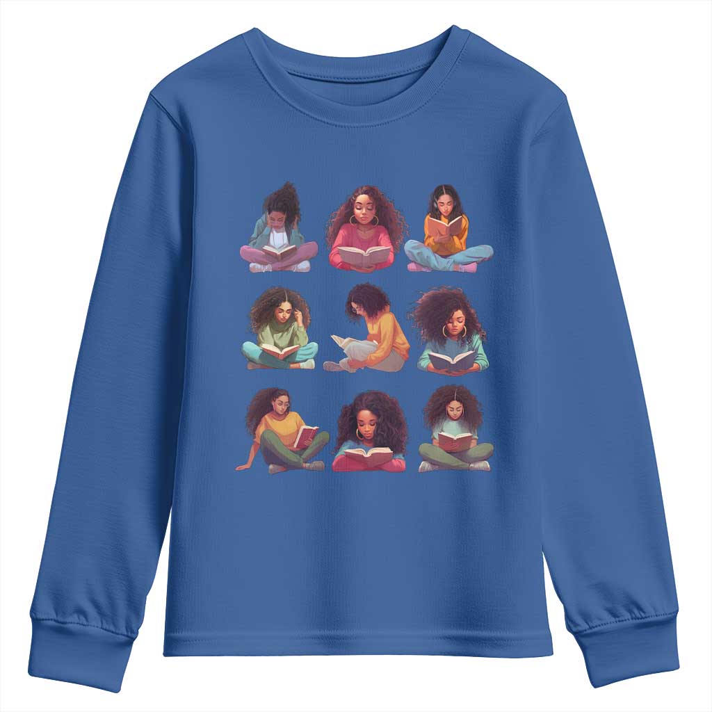 Black History Month Youth Sweatshirt Reading Book African Smart Melanin Women Girls TS09