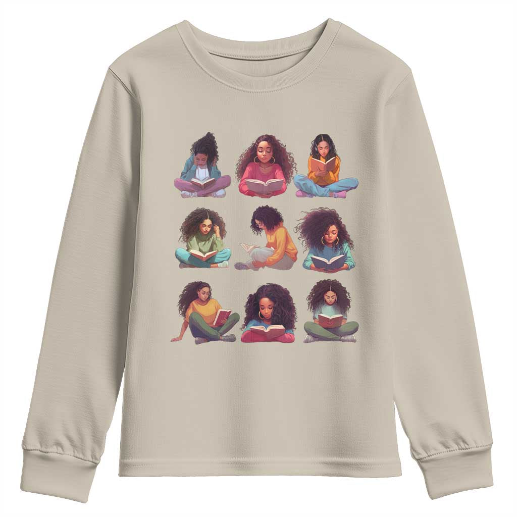 Black History Month Youth Sweatshirt Reading Book African Smart Melanin Women Girls TS09