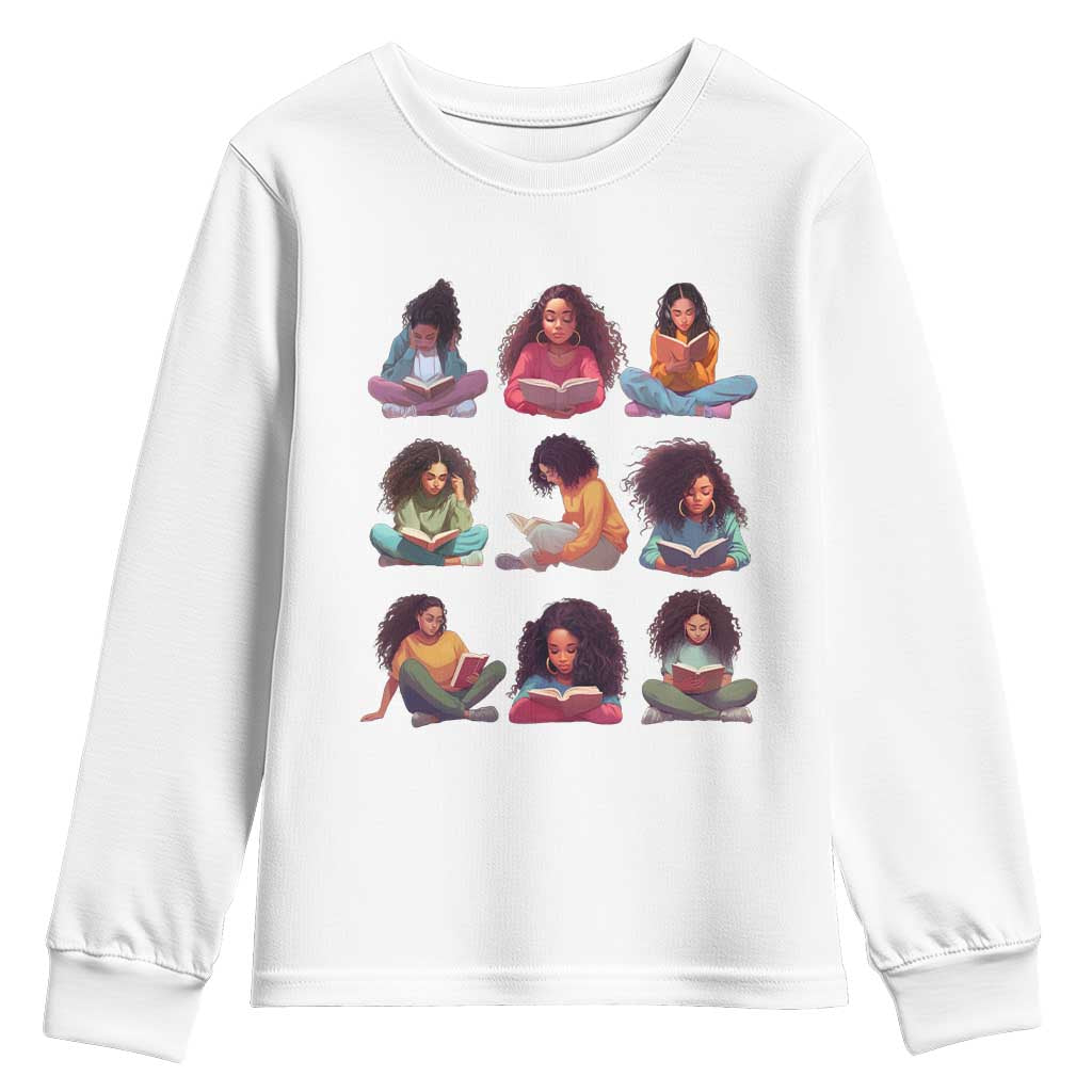 Black History Month Youth Sweatshirt Reading Book African Smart Melanin Women Girls TS09