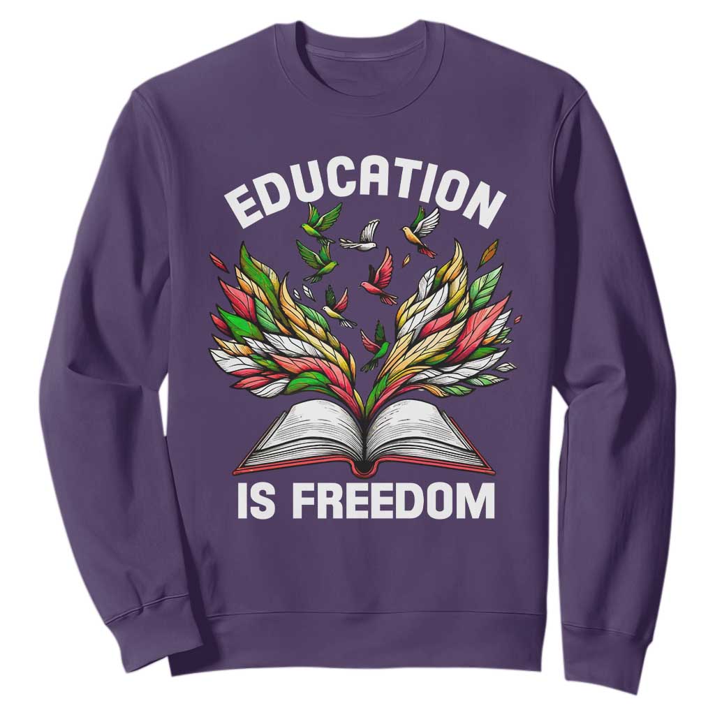 Black Teacher Pride Sweatshirt Education Is Freedom African Americans Black History Month TS09
