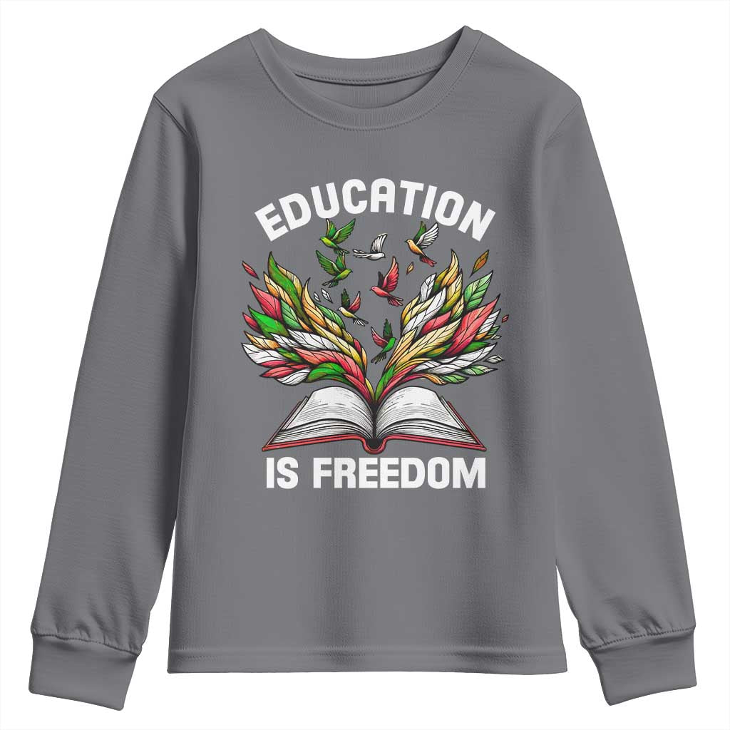 Black Teacher Pride Youth Sweatshirt Education Is Freedom African Americans Black History Month TS09