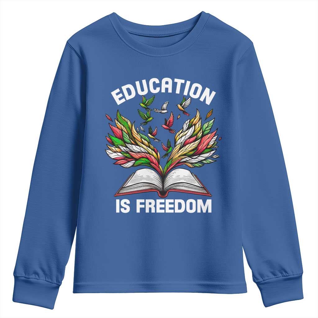 Black Teacher Pride Youth Sweatshirt Education Is Freedom African Americans Black History Month TS09