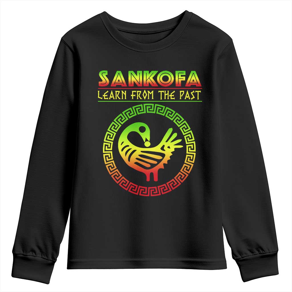 Black History Month Youth Sweatshirt Sankofa Learn From The Past African Bird Melanin TS09
