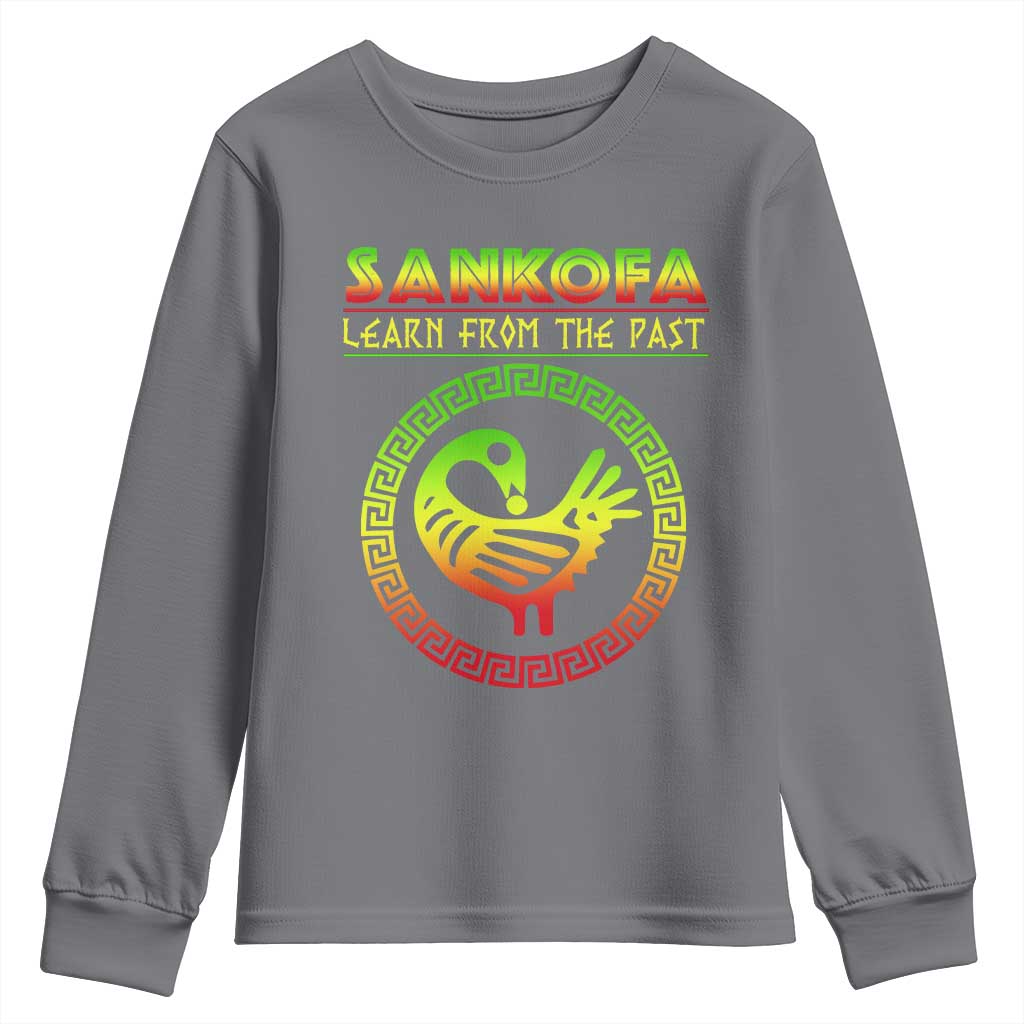 Black History Month Youth Sweatshirt Sankofa Learn From The Past African Bird Melanin TS09