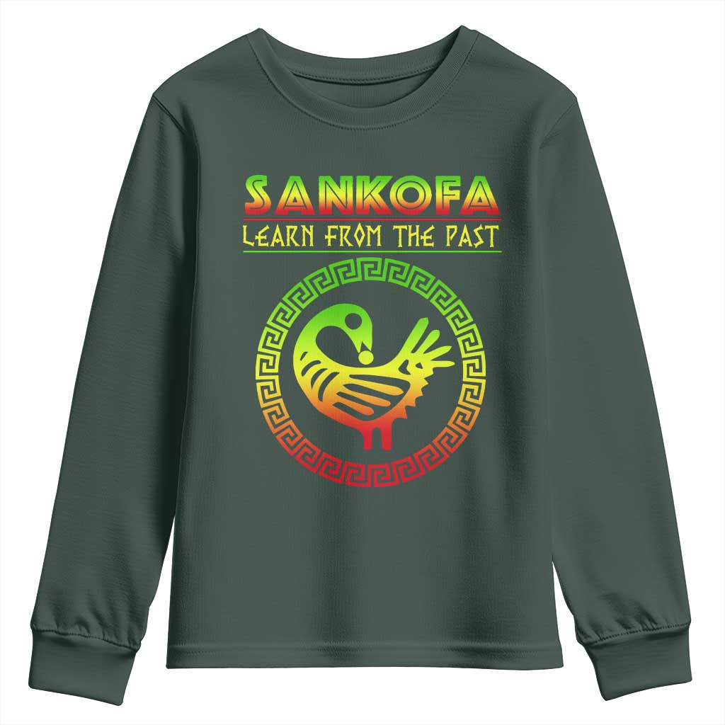 Black History Month Youth Sweatshirt Sankofa Learn From The Past African Bird Melanin TS09