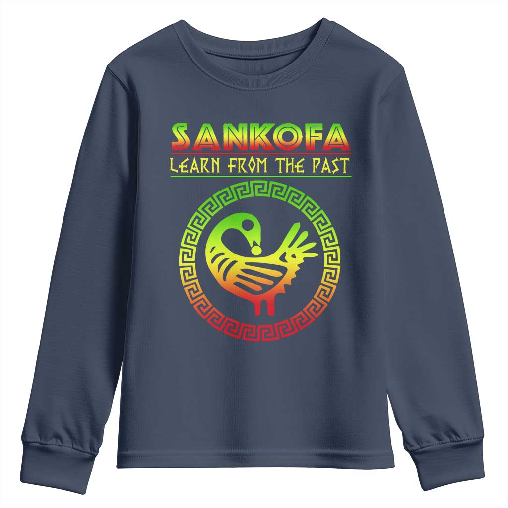 Black History Month Youth Sweatshirt Sankofa Learn From The Past African Bird Melanin TS09