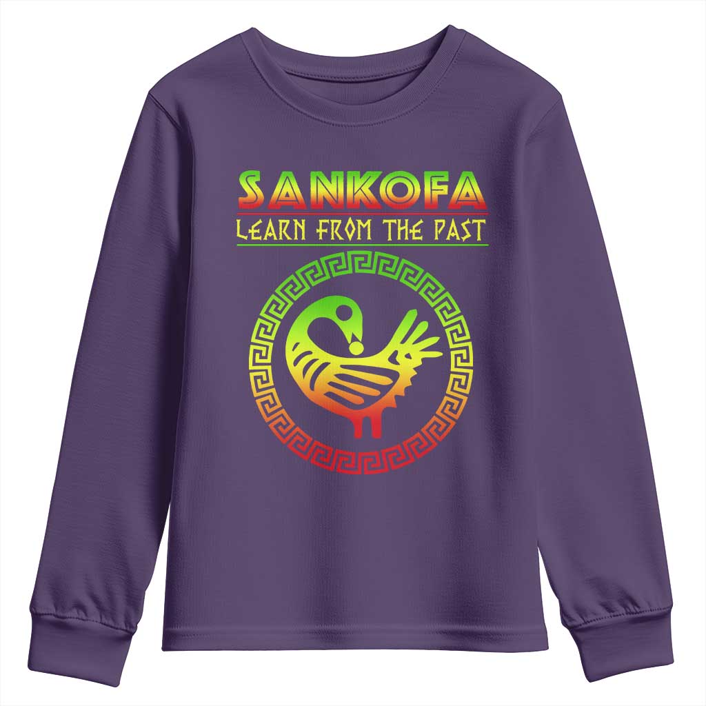 Black History Month Youth Sweatshirt Sankofa Learn From The Past African Bird Melanin TS09