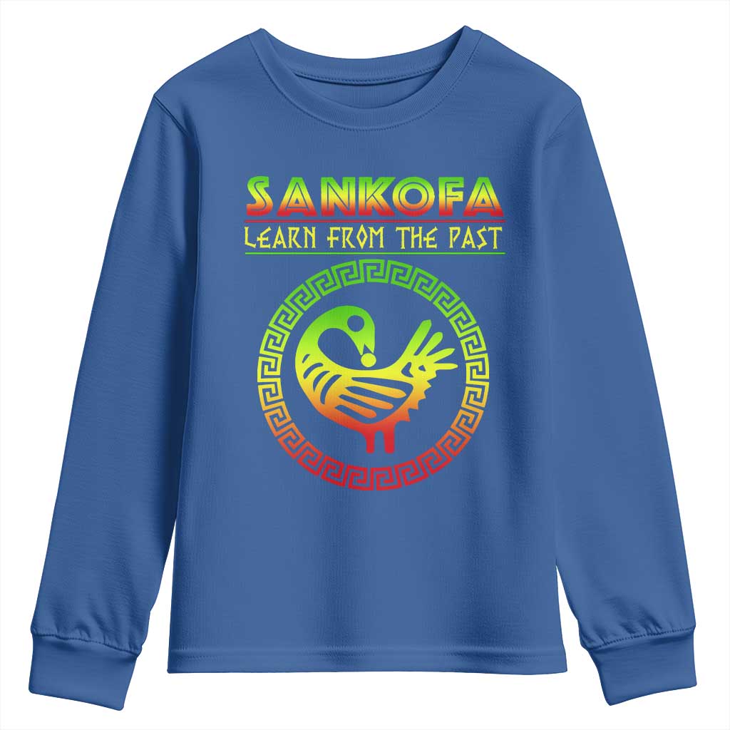 Black History Month Youth Sweatshirt Sankofa Learn From The Past African Bird Melanin TS09