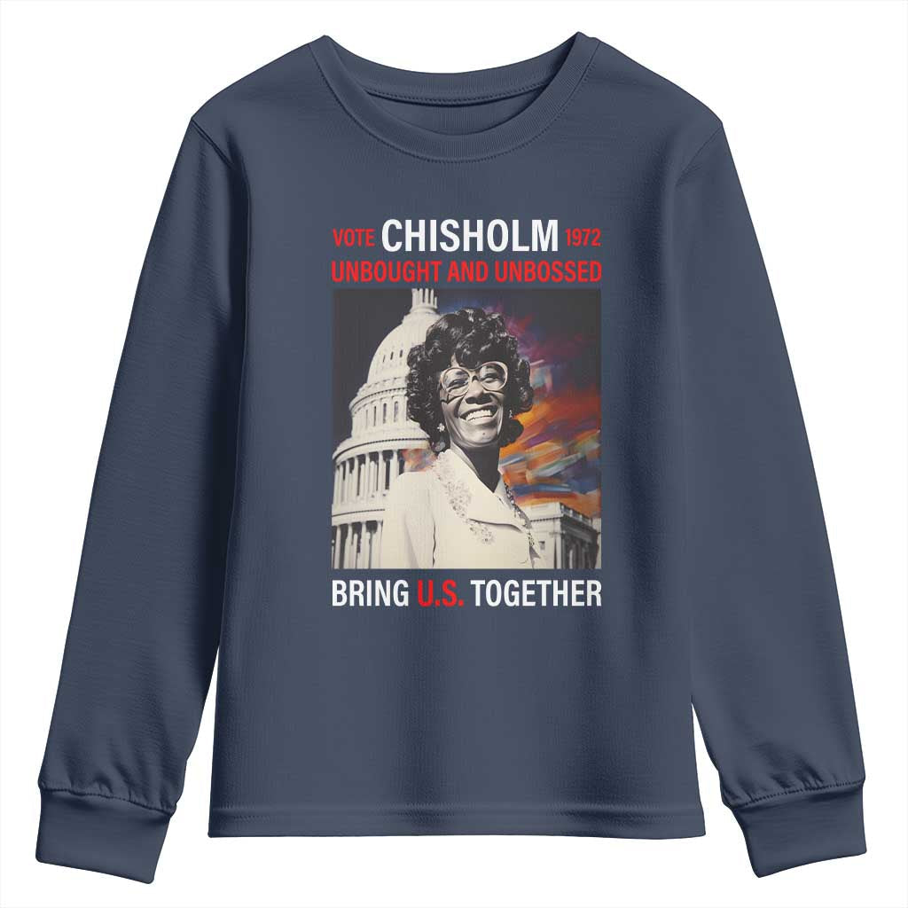 Shirley Chisholm Youth Sweatshirt Unbought And Unbossed Bring U.S. Together BHM Melanin TS09