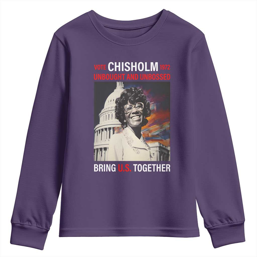 Shirley Chisholm Youth Sweatshirt Unbought And Unbossed Bring U.S. Together BHM Melanin TS09