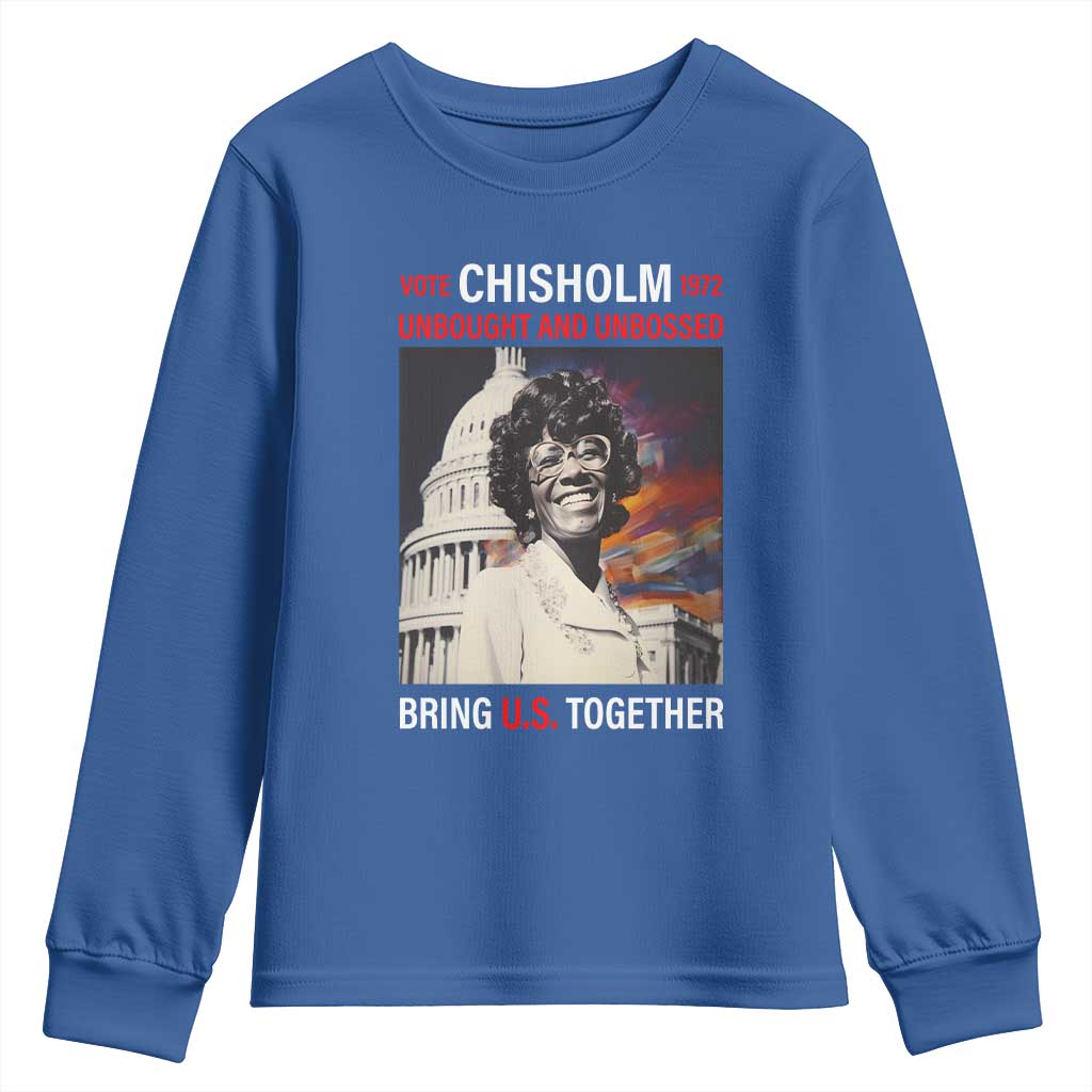 Shirley Chisholm Youth Sweatshirt Unbought And Unbossed Bring U.S. Together BHM Melanin TS09