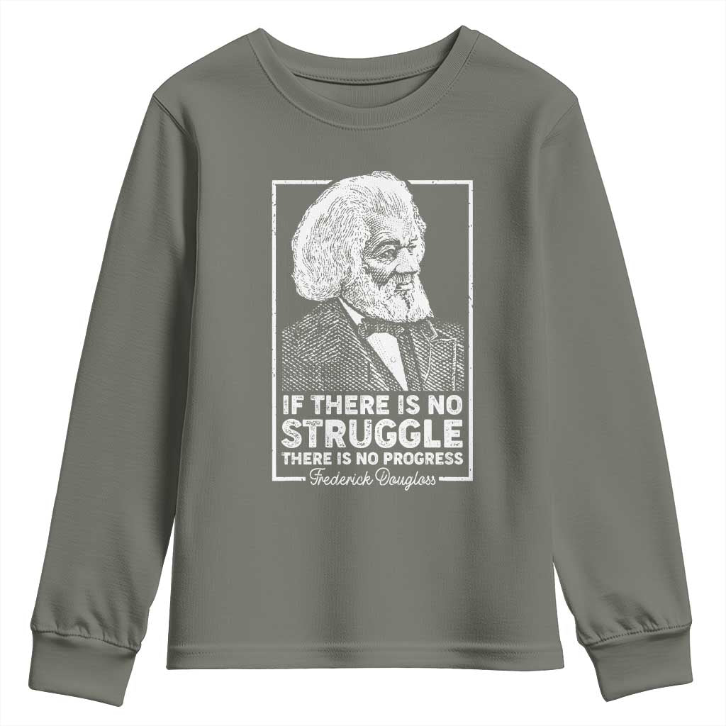 Frederick Douglass Youth Sweatshirt If There Is No Struggle There Is No Progress Black Civil Rights BHM TS09