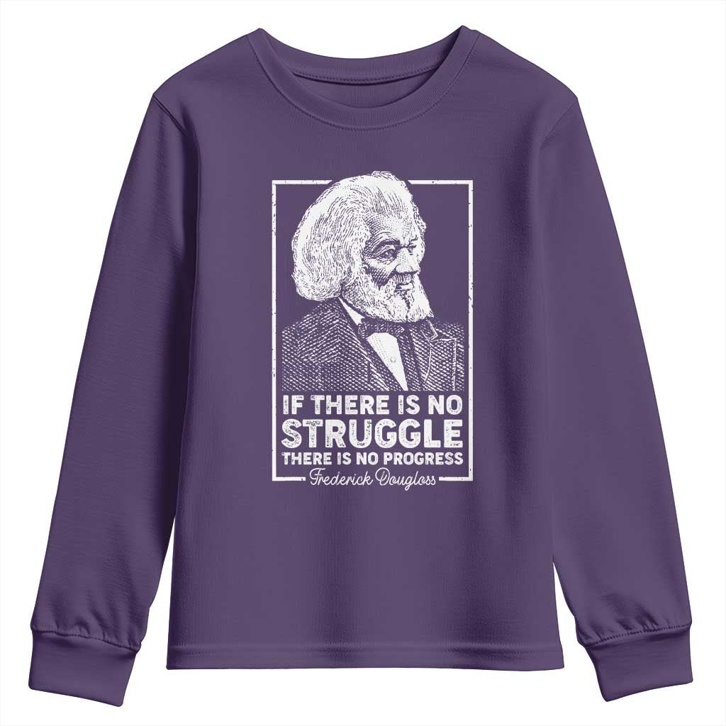 Frederick Douglass Youth Sweatshirt If There Is No Struggle There Is No Progress Black Civil Rights BHM TS09