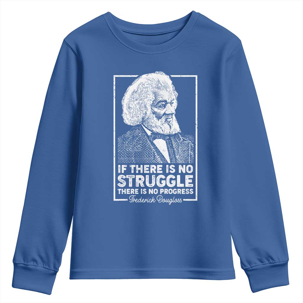 Frederick Douglass Youth Sweatshirt If There Is No Struggle There Is No Progress Black Civil Rights BHM TS09