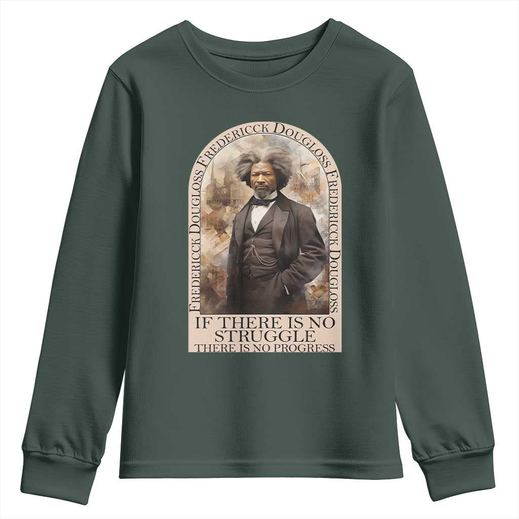 Frederick Douglass Youth Sweatshirt If There Is No Struggle There Is No Progress BHM Black Civil Rights TS09