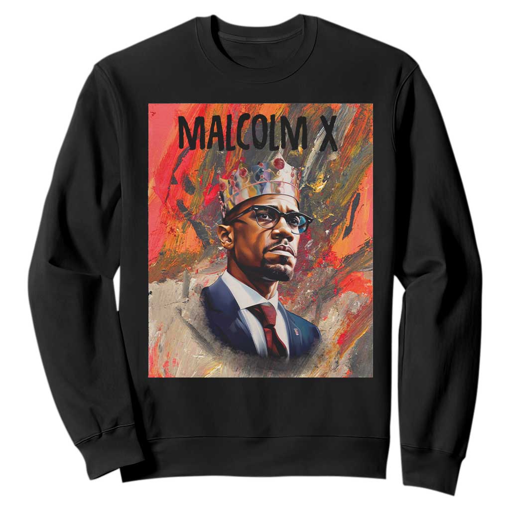 Malcolm X Sweatshirt King Hip Hop Aesthetic Art Black Civil Rights TS09