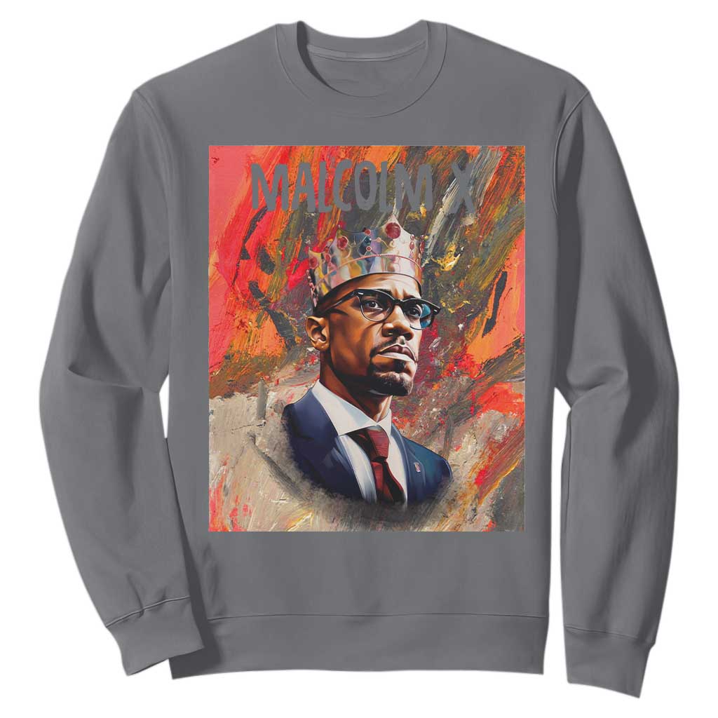 Malcolm X Sweatshirt King Hip Hop Aesthetic Art Black Civil Rights TS09