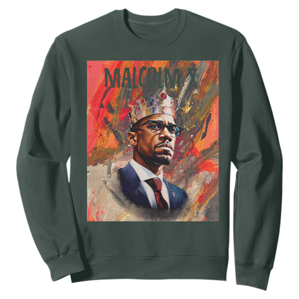 Malcolm X Sweatshirt King Hip Hop Aesthetic Art Black Civil Rights TS09