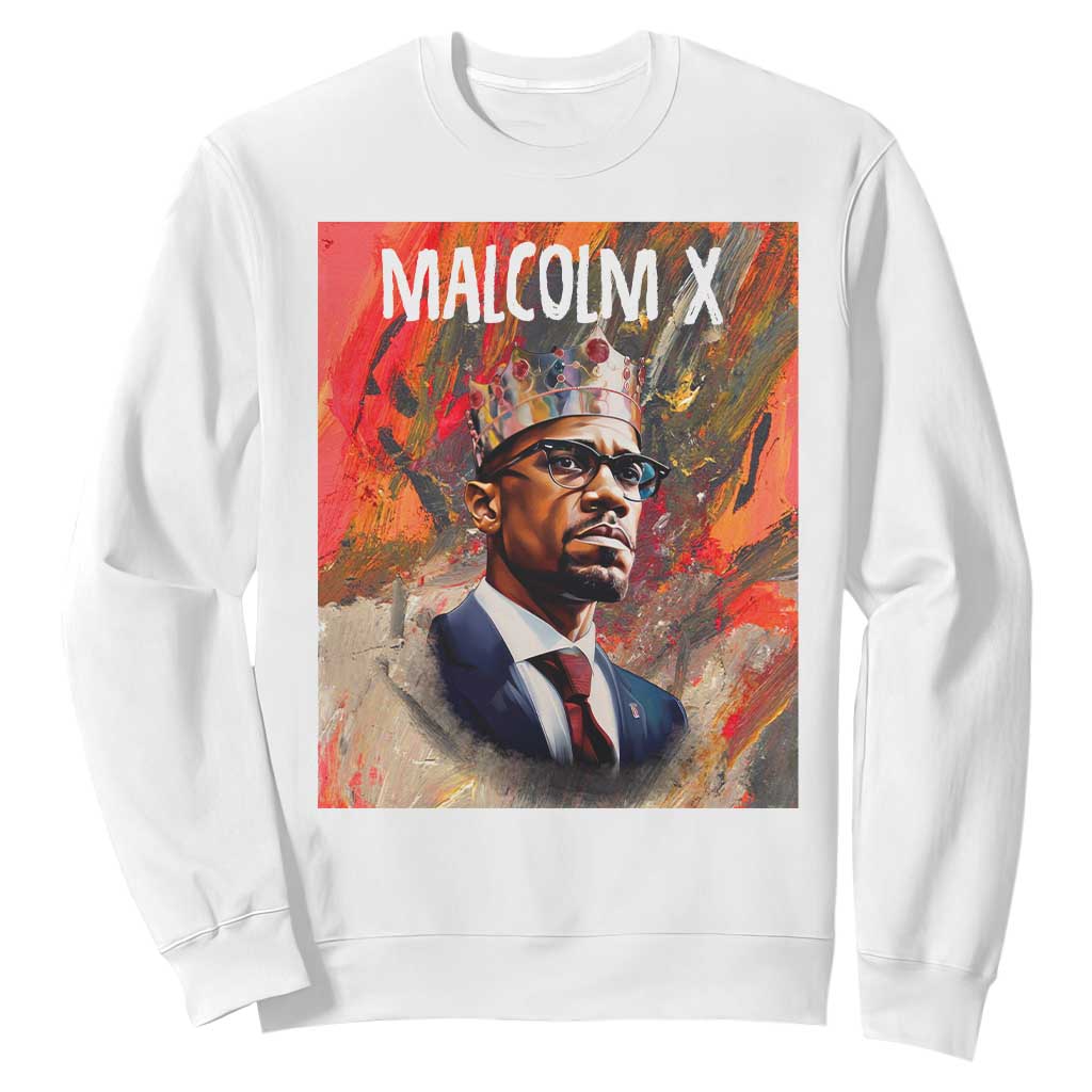Malcolm X Sweatshirt King Hip Hop Aesthetic Art Black Civil Rights TS09