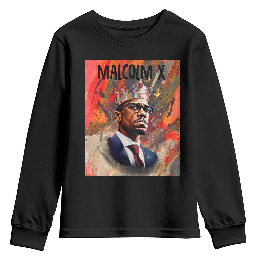 Malcolm X Youth Sweatshirt King Hip Hop Aesthetic Art Black Civil Rights TS09