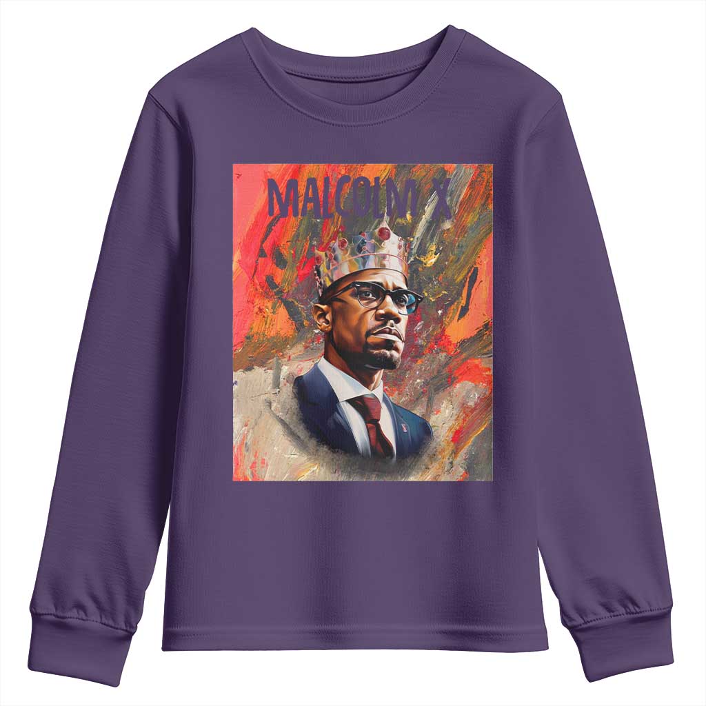 Malcolm X Youth Sweatshirt King Hip Hop Aesthetic Art Black Civil Rights TS09