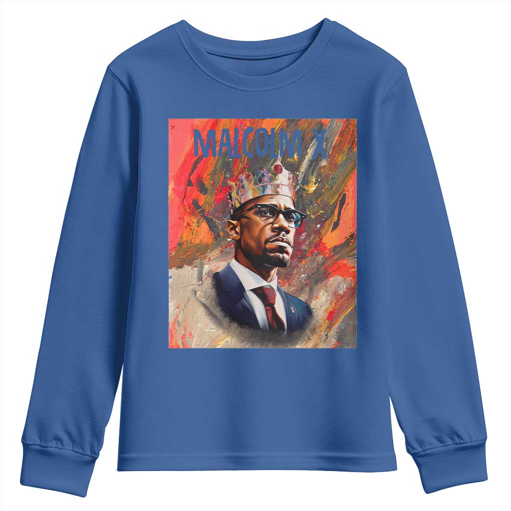 Malcolm X Youth Sweatshirt King Hip Hop Aesthetic Art Black Civil Rights TS09