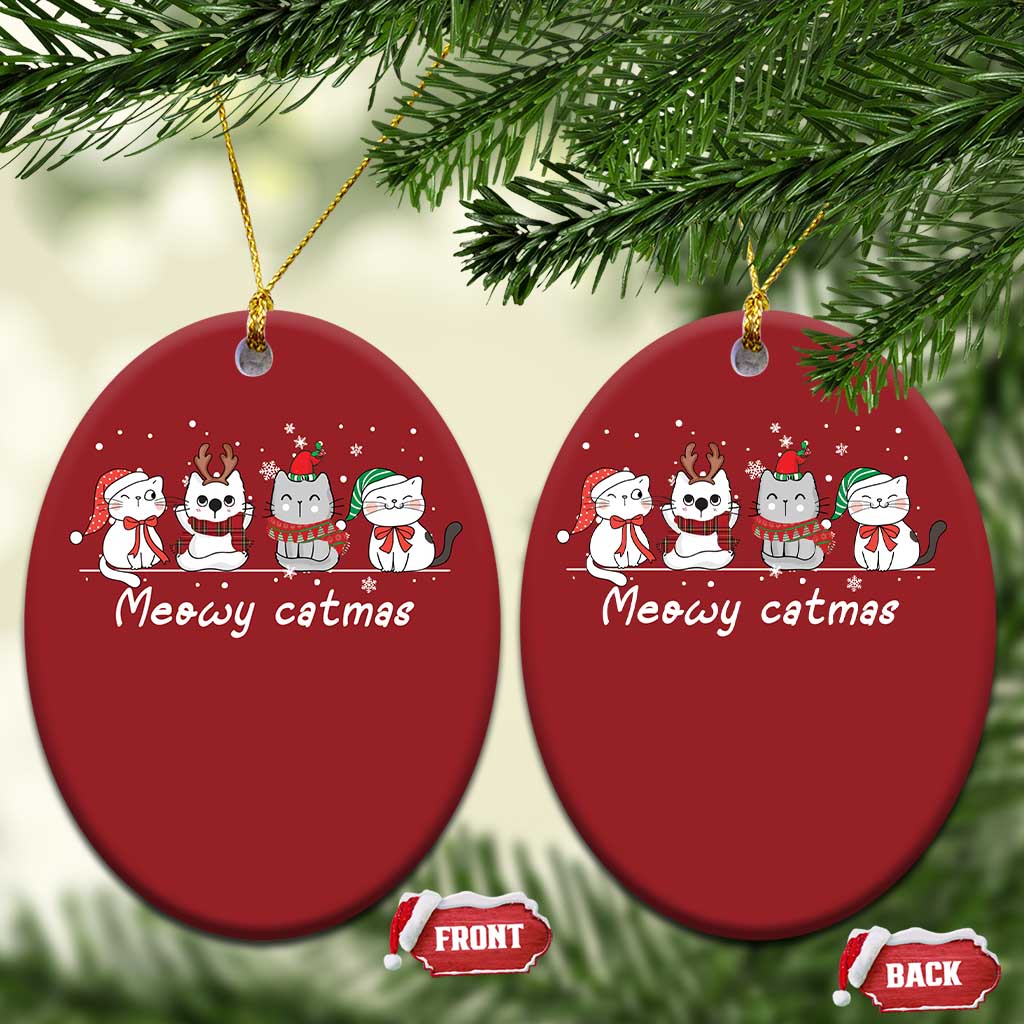 Christmas Meowy Catmas Cute Cat Christmas Ornament TS09