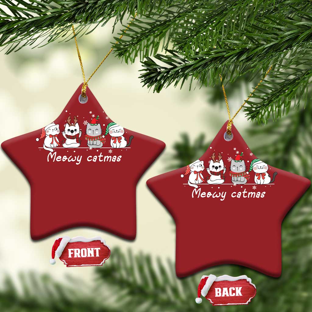 Christmas Meowy Catmas Cute Cat Christmas Ornament TS09