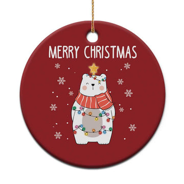 Merry Christmas Cute Polar Bear Christmas Ornament TS09