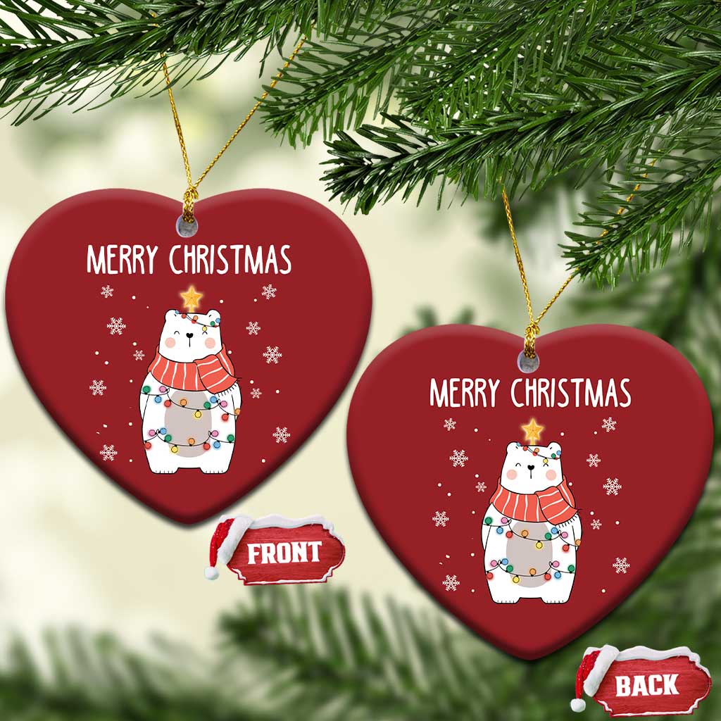Merry Christmas Cute Polar Bear Christmas Ornament TS09