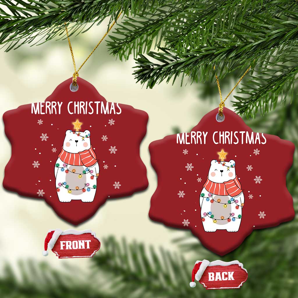 Merry Christmas Cute Polar Bear Christmas Ornament TS09